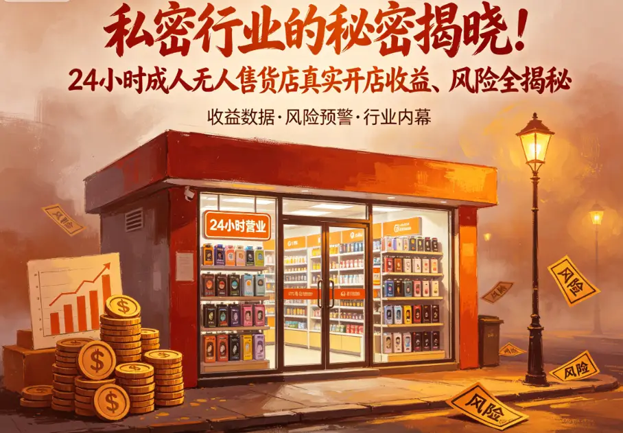 私密行业的秘密揭晓！24小时成人无人售货店真实开店收益、风险全揭秘 