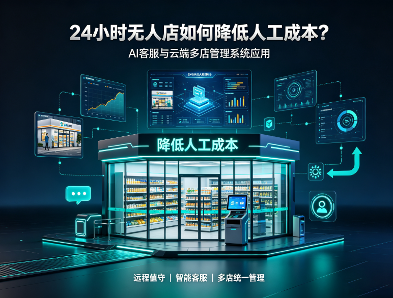 24小时无人店如何降低人工成本？AI客服与云端多店管理系统应用